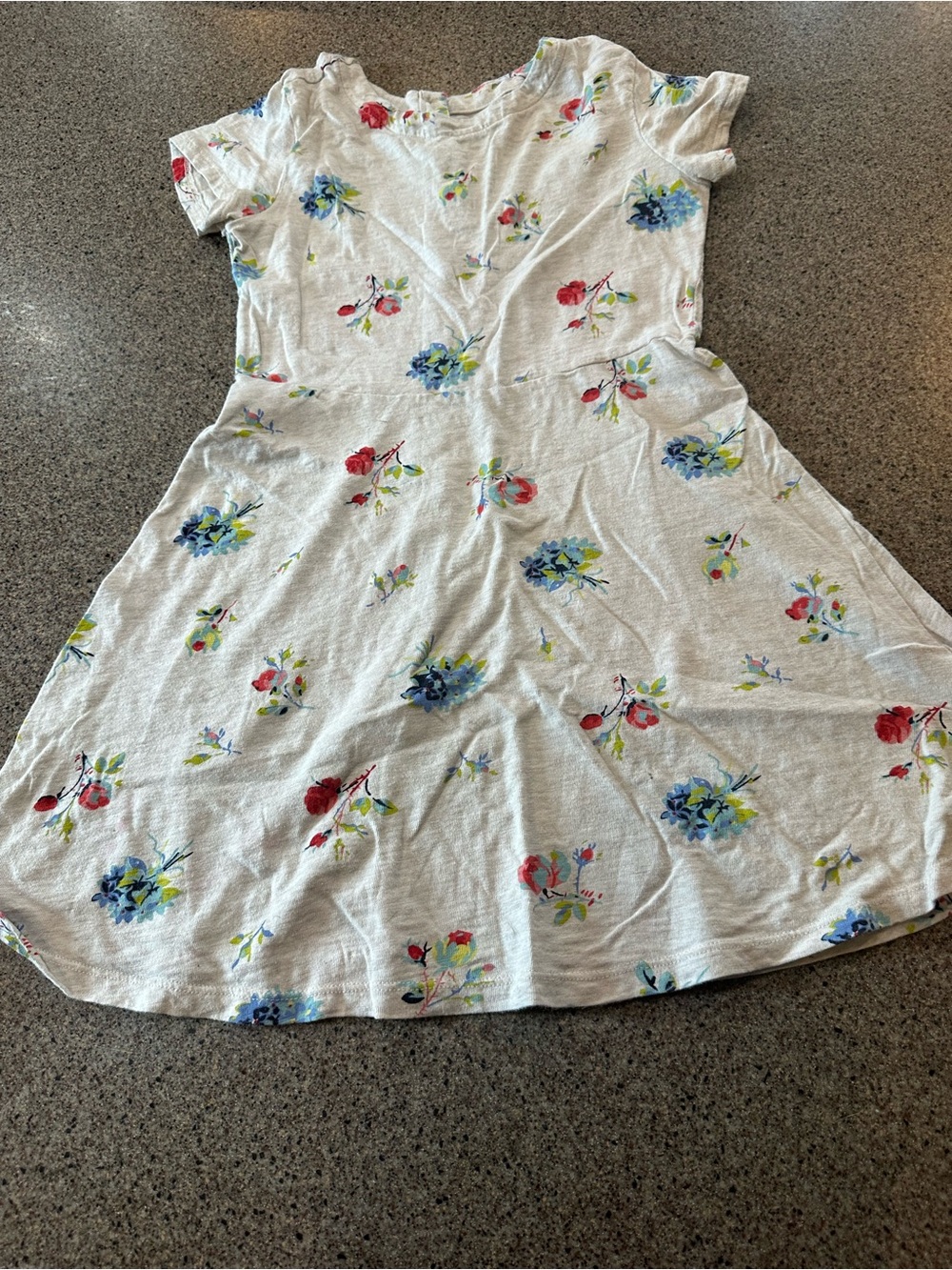 GAP White Dress with Blue & Red Floral Print